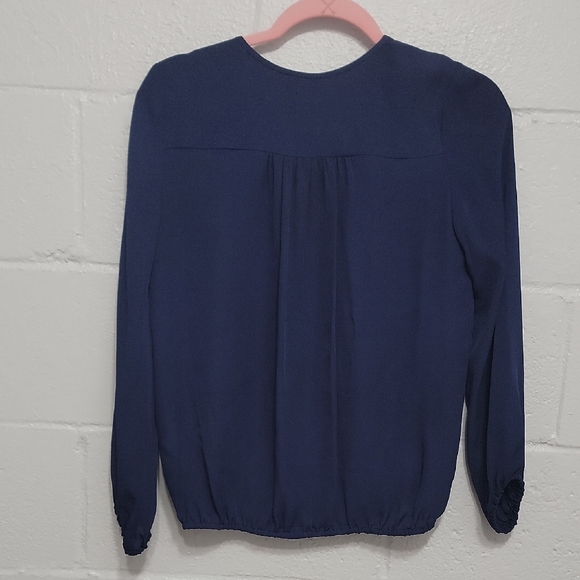 Joie Deep Blue Silk Blouse with Tassel Details - Picture 12 of 14